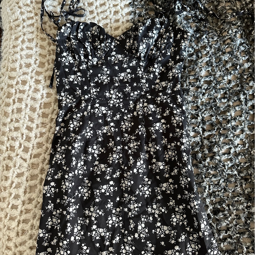 black floral spring dress